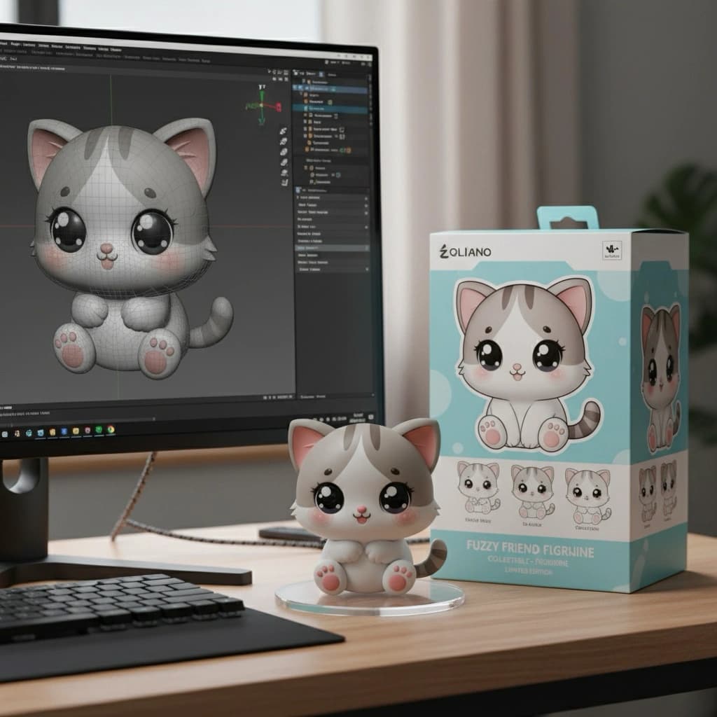 Example of Nano Banana AI 3D figurine transformation